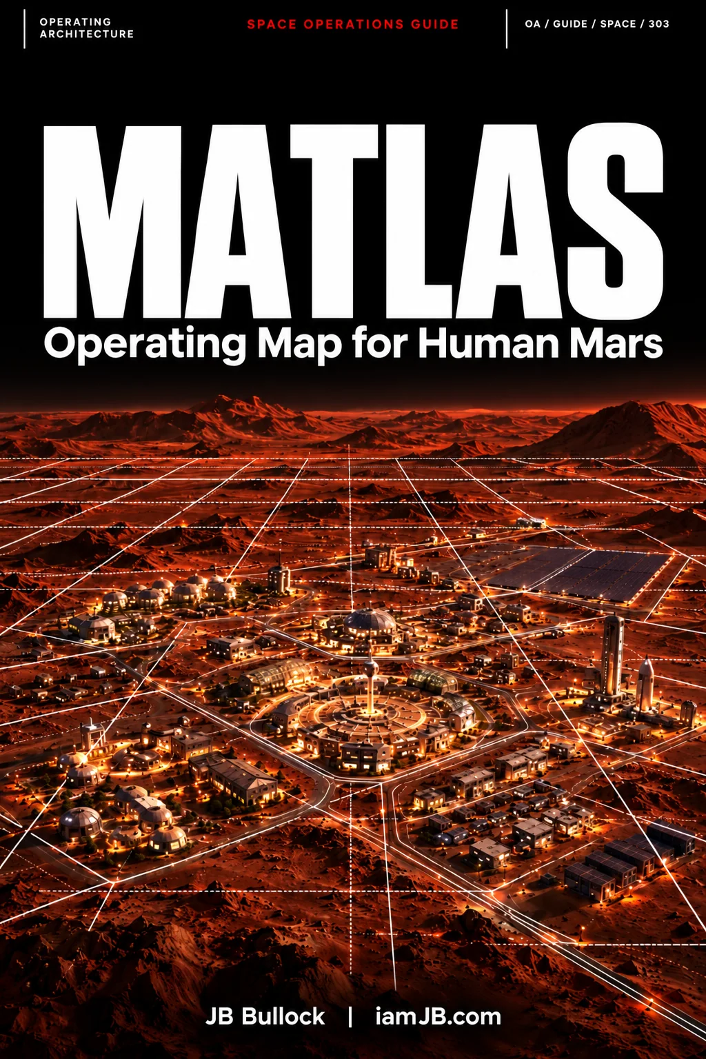 Matlas book cover showing a Martian settlement and surface grid under the MATLAS title